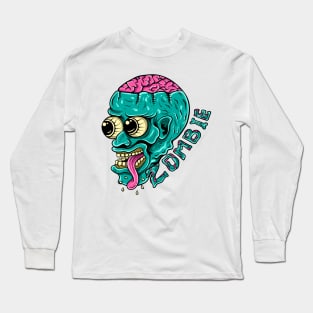 zombie with brain Long Sleeve T-Shirt